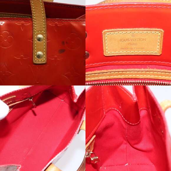 LOUIS VUITTON Monogram Vernis Reade PM Hand Bag Red Rouge M91088 - Picture 11 of 12